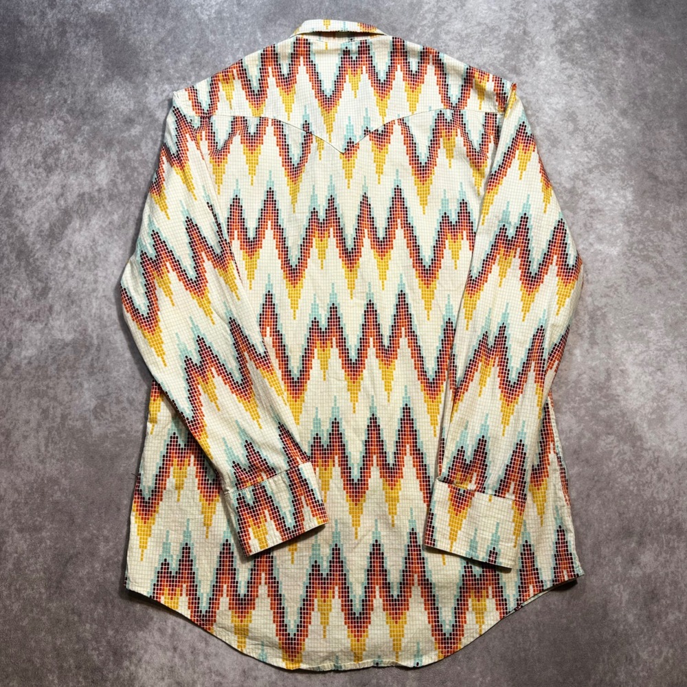 Rock and Roll Denim Mens Modern Fit Southwestern Snap Western Shirt RRMS0SRZ7U M - Picture 3 of 8